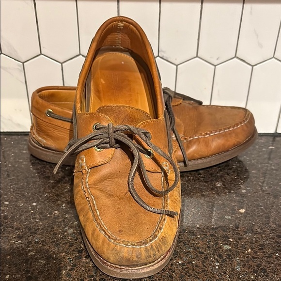 Sperry Top Glider Men's Brown Leather Loafers size 12W - Picture 1 of 9